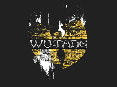 Wu-Tang Clan - Brick 90s apparel brick design graffiti hip hop logo merch modern paint rap retro shirt simple texture throwback vintage wu tang wu tang clan yellow