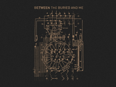 Between The Buried and Me - Schematic Glitch abstract apparel between the buried and me btbam design geometric glitch gold hardcore merch metal metalcore modern schematic shirt sumerian records texture vintage