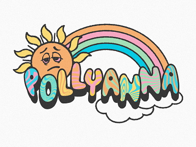 Pollyanna - Stoned Sun apparel bubble cartoon color design illustration merch modern pollyanna psychedelic rainbow retro shirt simple stoned sun throwback vintage