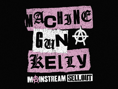 Machine Gun Kelly - Mainstream Sellout apparel design grunge machine gun kelly merch mgk modern paper pop punk punk ransom retro shirt staple tear texture torn typography vintage y2k
