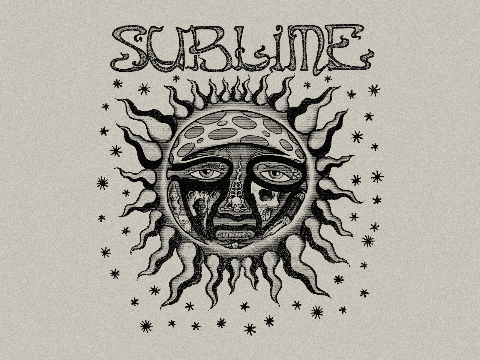 sublime sun logo black and white
