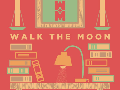 Walk The Moon - Desk Poster books bright desk happy lamp minimal modern poster simple walk the moon