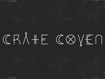 Crate Coven - Primary Logo alchemy crate coven dark logo modern moon pagan vintage witch wordmark