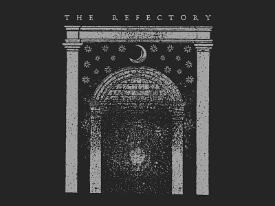 The Refectory - Shirt Design apparel band collage engraving merch moon stars texture the refectory vintage