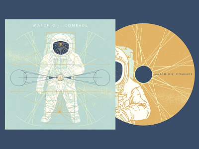 March On, Comrade - CD packaging album album art album cover astronaut band cd geometric march on comrade merch vintage
