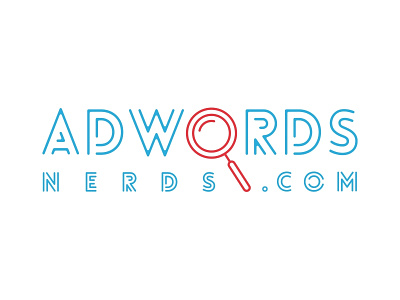 Adwordsnerds.com - Wordmark advertising adwords google icon logo modern simple typography wordmark