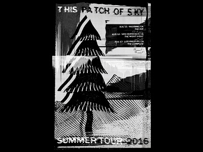 This Patch Of Sky - Tour Poster abstract gigposter glitch mountain music poster this patch of sky tour tree vaporwave