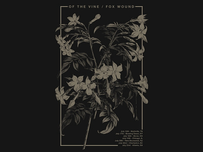 Of The Vine / Fox Would - Tour Poster emo flower fox wound gigposter modern of the vine post rock poster show poster simple