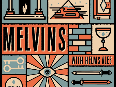 Melvins / Helms Alee - Poster Submission band eye gigposter icon melvins modern poster screenprint silkscreen simple