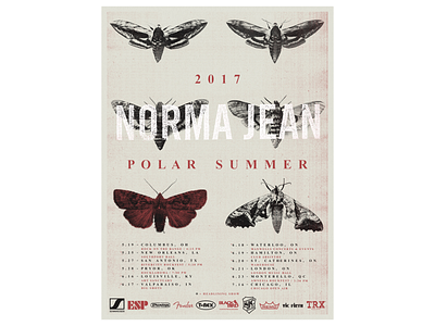 Norma Jean - Summer Tour Poster gig gigposter metal norma jean poster summer tour vintage