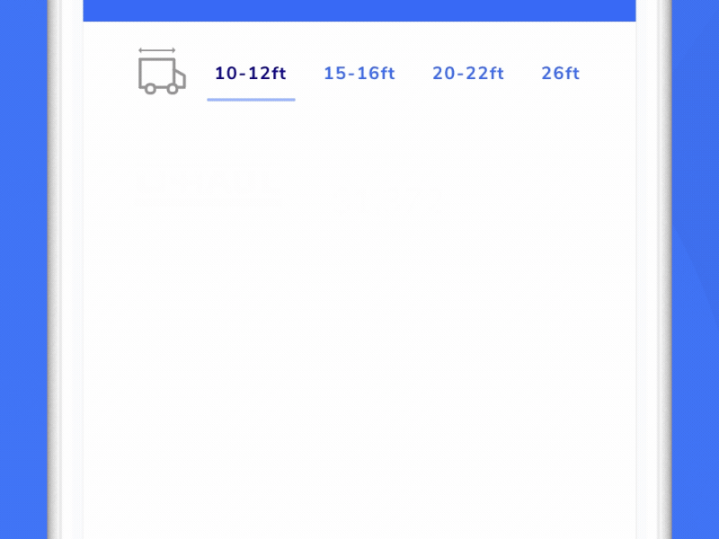 Truck Size Microinteraction invisionstudio microinteraction motion moving company truck ui animation