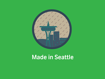 Made in Seattle circle flat icon illustrator made in rain seattle usa vector