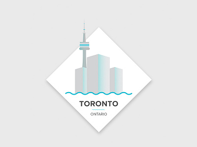 Toronto Icon flat gradient icon illustration simple