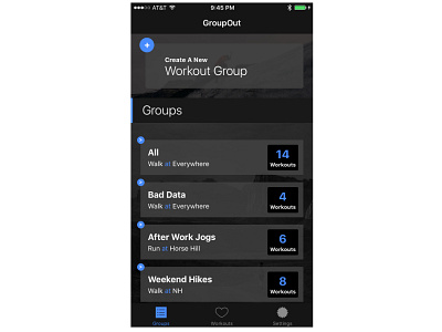 Workout App WIP app health ios mobile ui