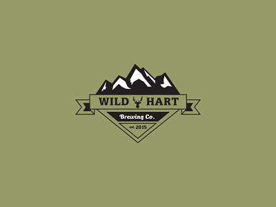 Wild Hart Brewing beer branding brewery clean design deer explore illustration logo mountains outdoor typography