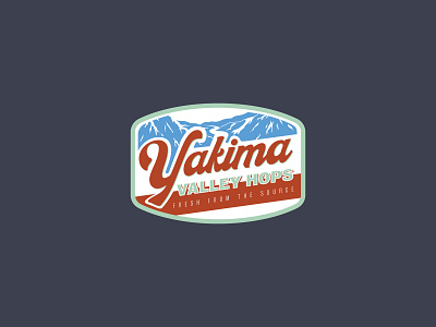 Yakima Valley Hops beer branding brewery clean design design hops logo mountains outdoor retro river vintage