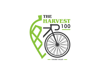Harvest 100 beer bike branding clean design design event branding explore hops logo outdoor race typography