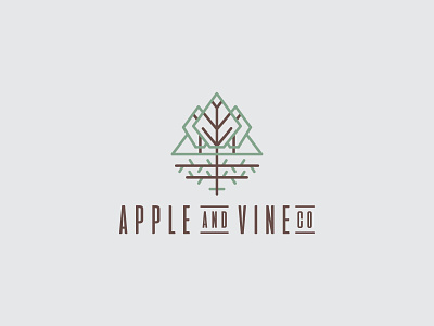 Apple & Vine co. apple branding brewery clean design design explore grapes logo outdoor typography vines vineyard