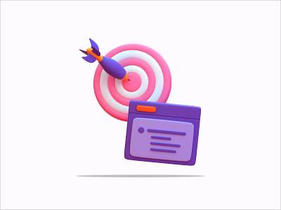 3D Illustration Target goals render target