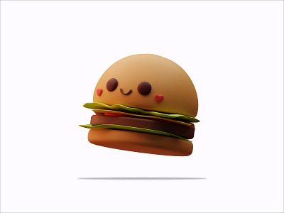 3D Illustration Food Emoticon 3d burger emoticon fast food food graphic design illustration product design render ui