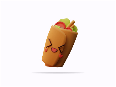 3D Illustration Food Emoticon