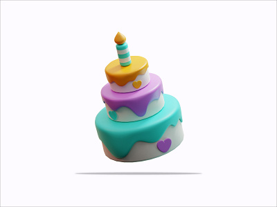 3D Illustration Birthday Cake