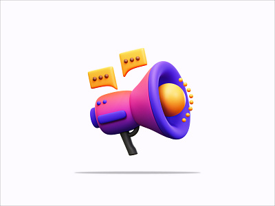 3D Illustration Loudspeaker 3d 3d icon animation brand branding design graphic design icon icons illustration logo loudspeaker motion graphics product design render ui vector