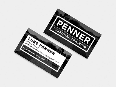 Penner Personal Training Branding black branding business card fitness logo penner personal training white