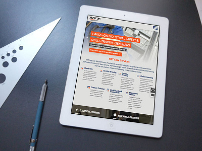NTT Training Site gradient ipad menu ntt responsive training website wordpress