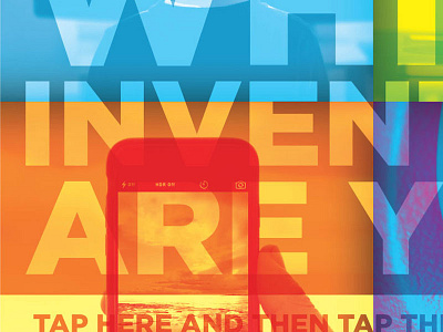 WIP Ad art bright colors gradient map overlay phone pop smart type