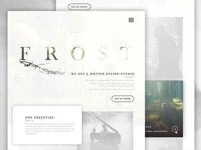 Frost Motion Website airy design ethereal frost frosted glass light ui web website white