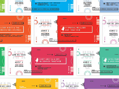 Tickets Designs block christmas colorful dates design geometric gift lines print ticket tickets vector