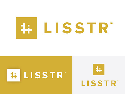 Lisstr Logo branding gold grey lisstr list logo maker mark mister symbol white