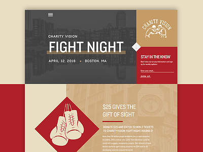 Fight Night Website #2 airy cream fight homepage night overlay red sign signup texture website white