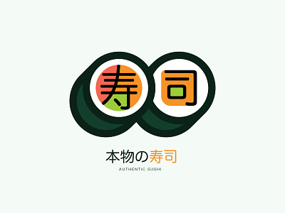 Sushi Logo authentic brand circle japanese logo maki roll sushi wasabi