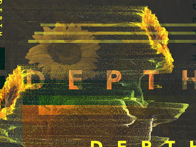 Depth Collage affinity collage depth depth map designer flower green orange pixel pixel art sunflower yellow
