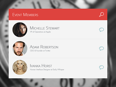 Event Members event flat rebound simple ui ux website widget