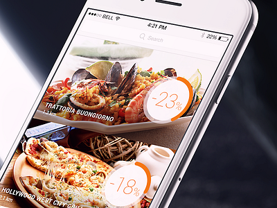 Foody App circles interface ios ios application iphone 6 iphone app progress bar restaurant ui ux