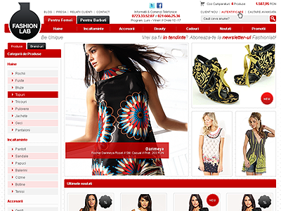 Fashionlab.ro adobe photoshop ecommerce fashion red ux website white