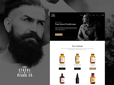 Stache & Beard beard clean ecommerce experience minimal modern shop ui ux web webdesign