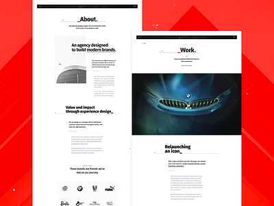 ST Agency _About / Work agency clean digital product minimal modern red typography ui ux website