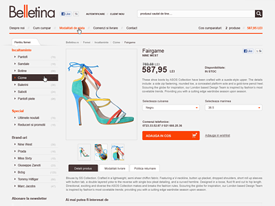 Belletina - Product Page adobe photoshop clean ecommerce fashion orange product shop ui ux website wip www.kanvas.ro