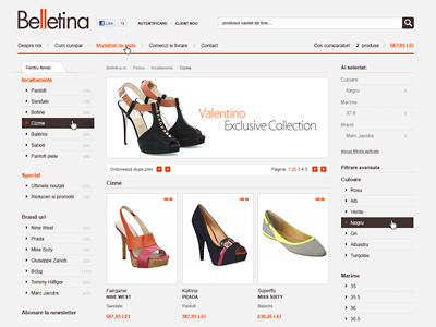 Belletina - Products Listing adobe photoshop clean ecommerce fashion orange product shop ui ux website wip www.kanvas.ro