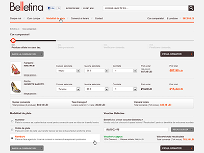 Belletina - Checkout Process Page