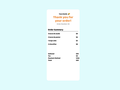 Daily UI 017 - Email Receipt 017 dailyui