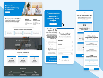 Healthcare vendor self service platform design equipment financing mobile ux vendor web design