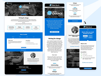 Be The Change Scholarship mobile scholarship social justice user experience ux web design