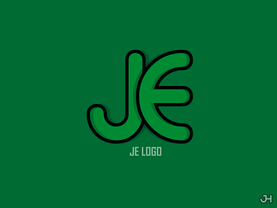 JE Logo branding design green je logo