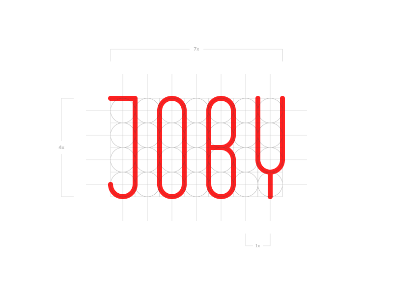 Joby Type text grid joby type design branding logo