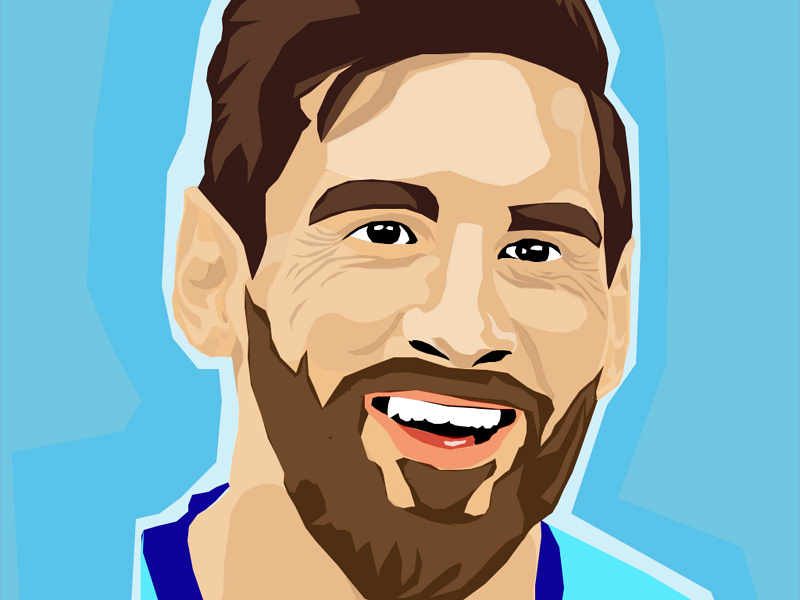 Leo Messi Portrait Illustration By Arijeet Saha Arno On Dribbble